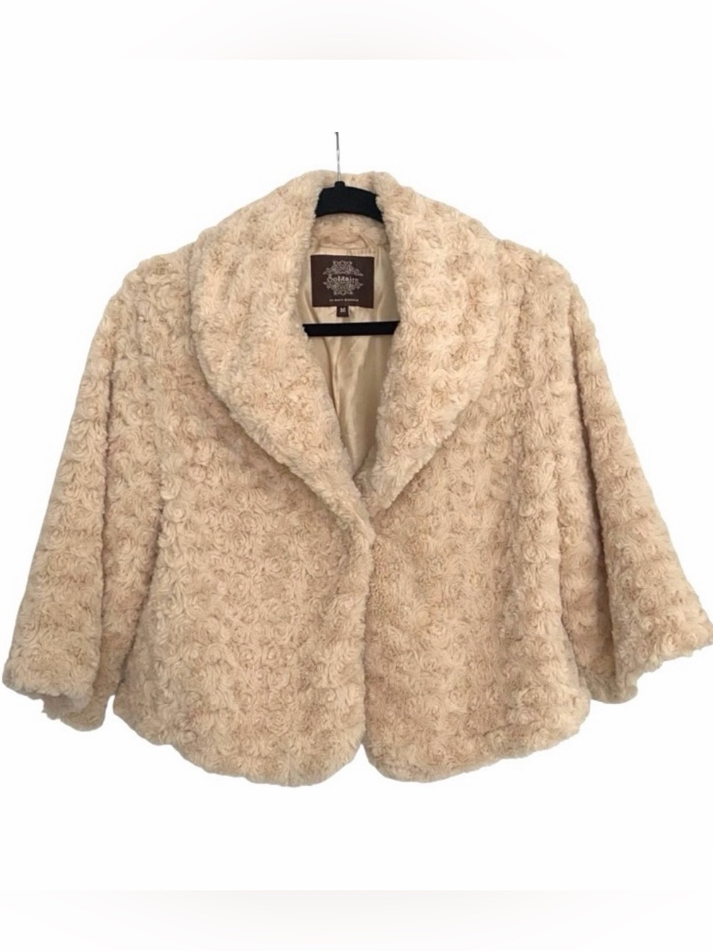 Y2K Boxy Cropped Lush Off-White Evening Wear Jacket - NWOT